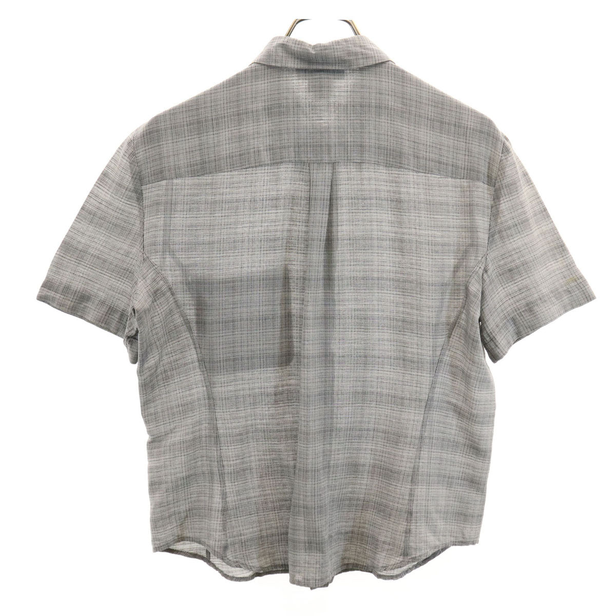 CELINE French Silk Blend Check Short Button-Up Gray Size 42