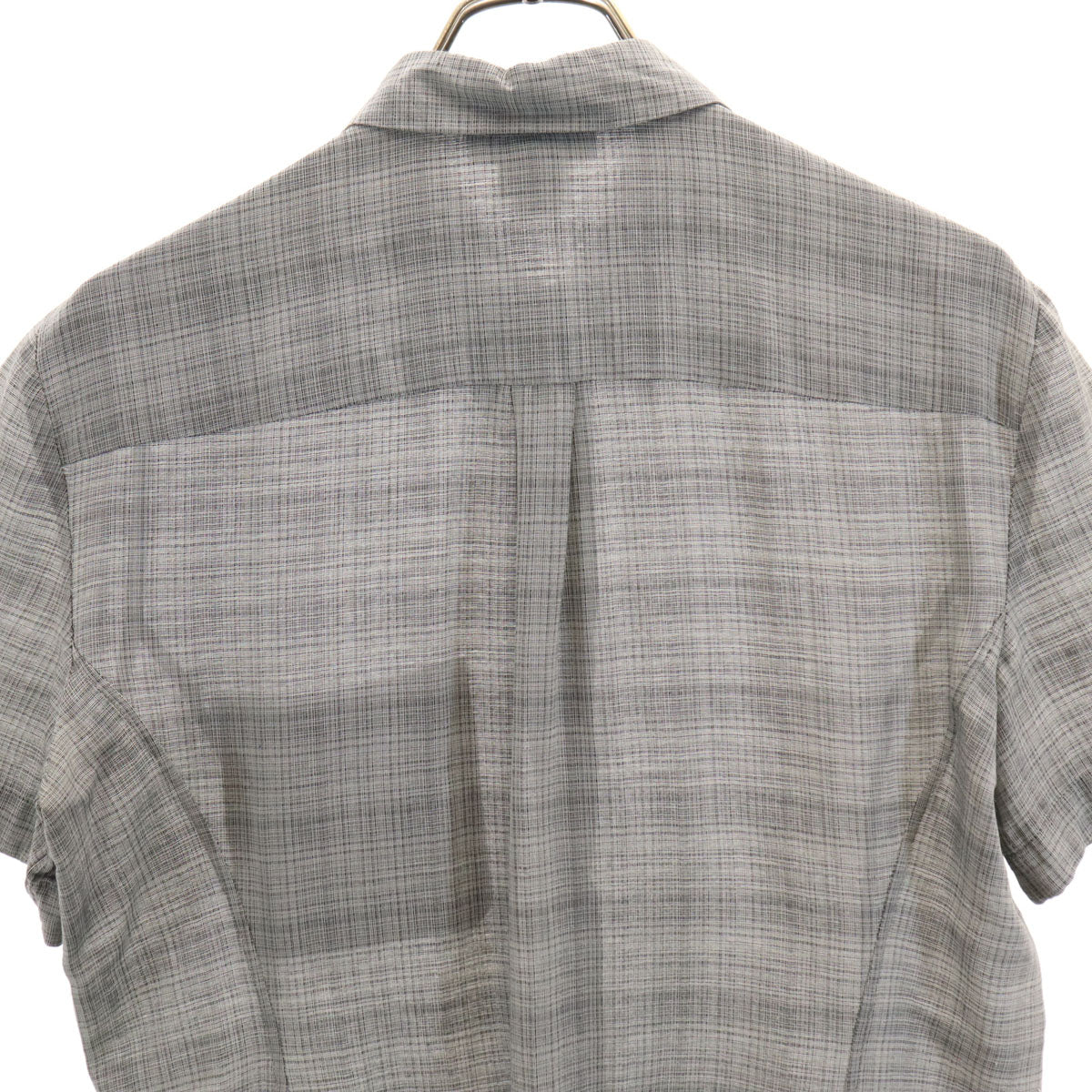 CELINE French Silk Blend Check Short Button-Up Gray Size 42