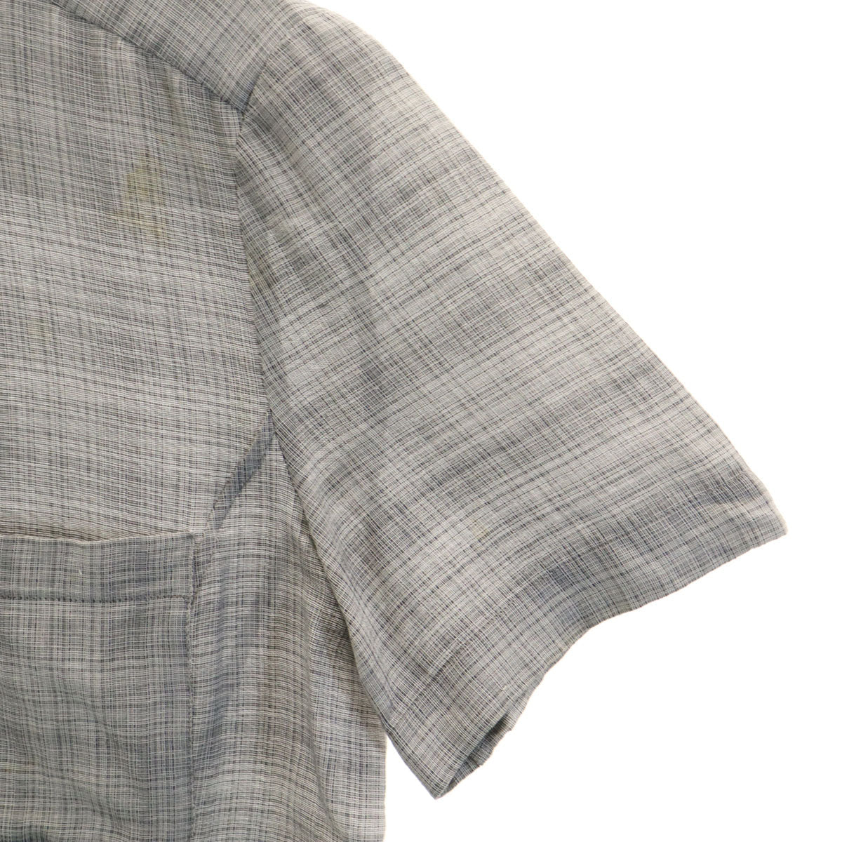 CELINE French Silk Blend Check Short Button-Up Gray Size 42
