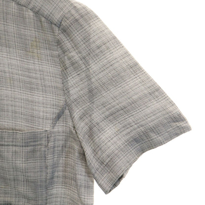 CELINE French Silk Blend Check Short Button-Up Gray Size 42