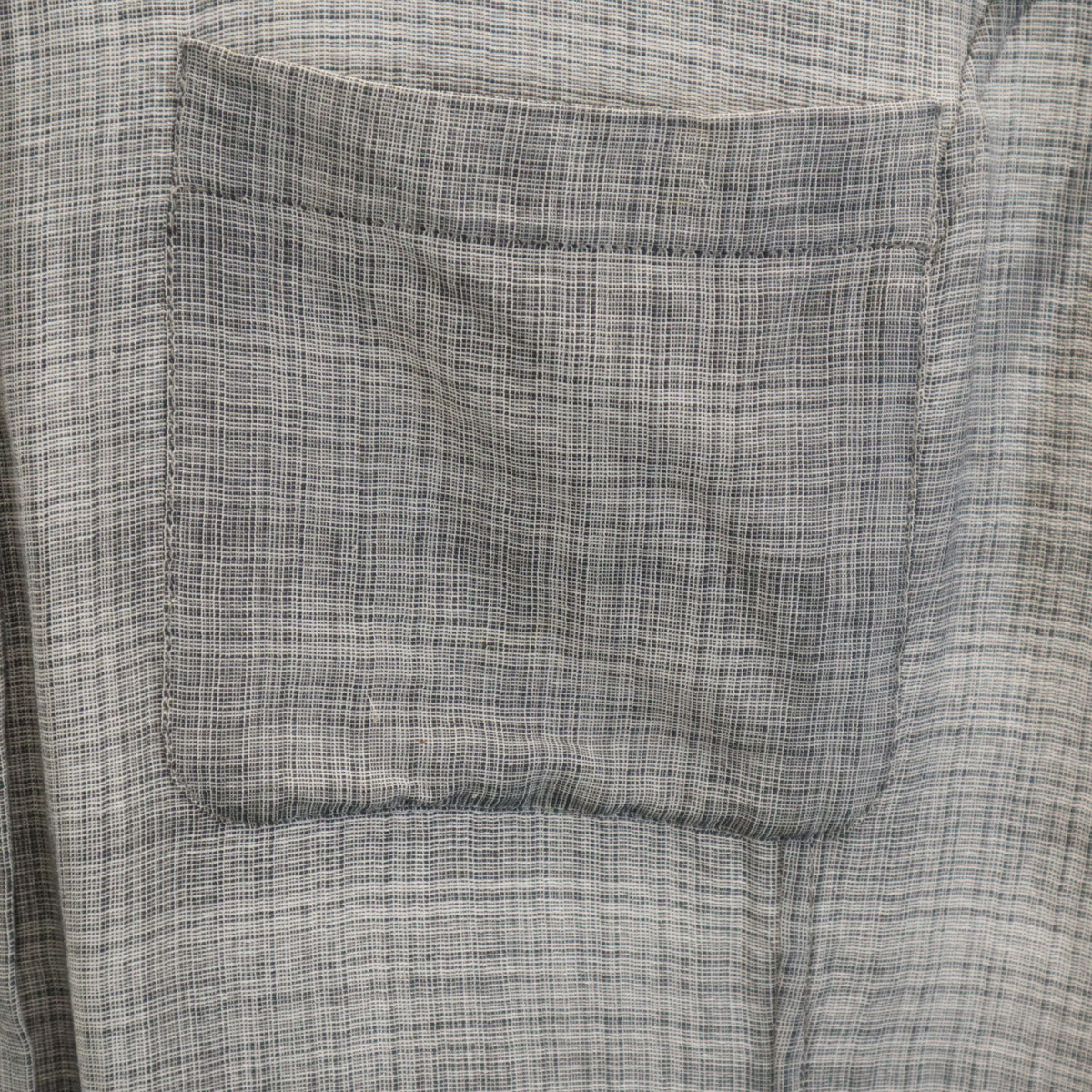 CELINE French Silk Blend Check Short Button-Up Gray Size 42