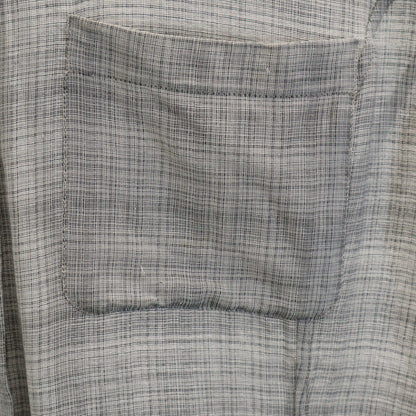 CELINE French Silk Blend Check Short Button-Up Gray Size 42