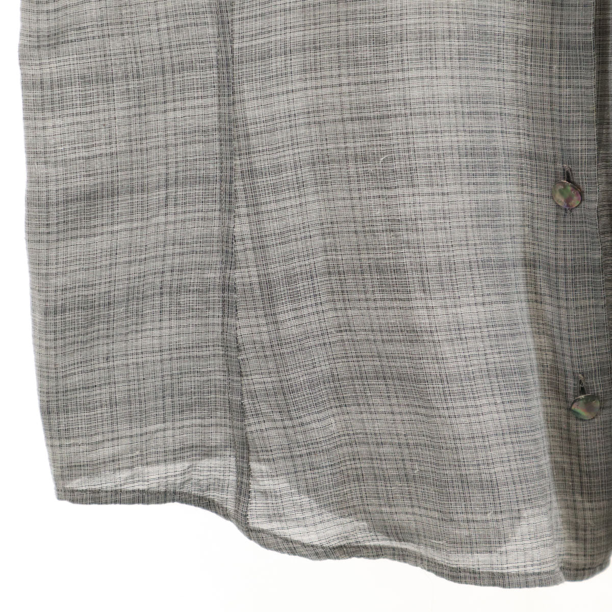 CELINE French Silk Blend Check Short Button-Up Gray Size 42