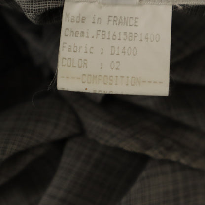 CELINE French Silk Blend Check Short Button-Up Gray Size 42