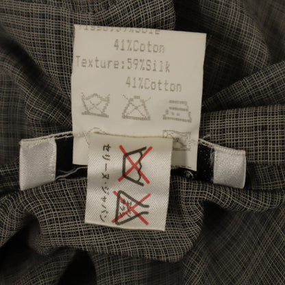CELINE French Silk Blend Check Short Button-Up Gray Size 42
