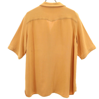 HERMES 90s French Silk Short Sleeve Button-Up Brown Size 42