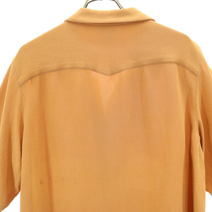 HERMES 90s French Silk Short Sleeve Button-Up Brown Size 42