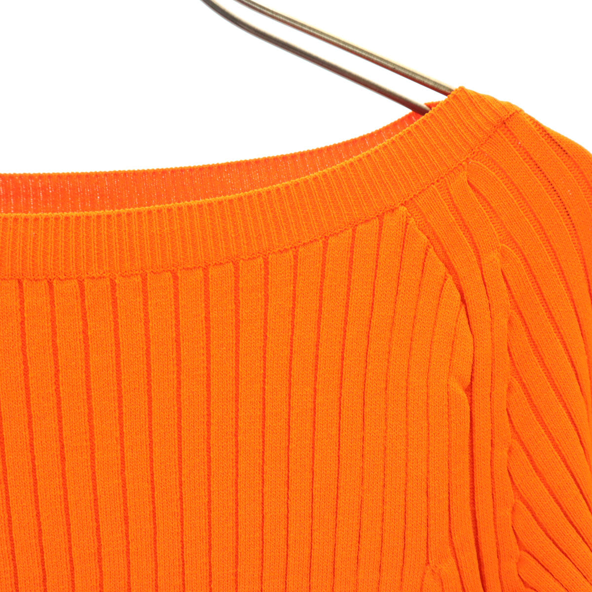 GUCCI Italian Ribbed Boat Neck Sweater Orange Size S