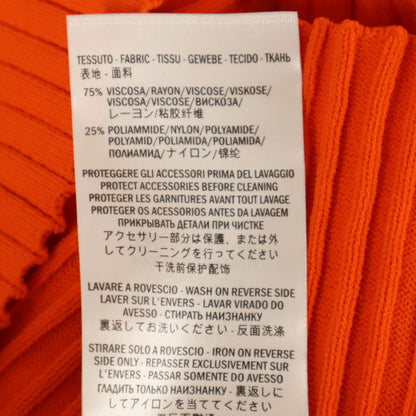GUCCI Italian Ribbed Boat Neck Sweater Orange Size S