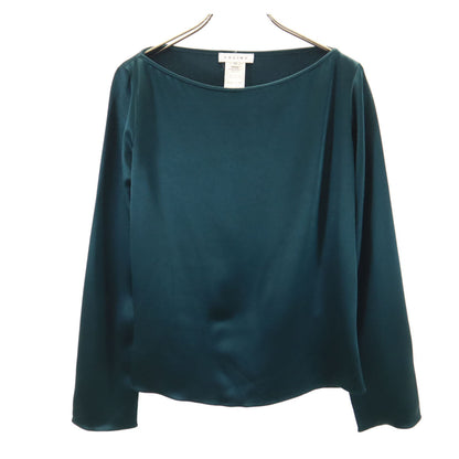 CELINE Long Sleeve Boat Neck T-Shirt Dark Green Size 36