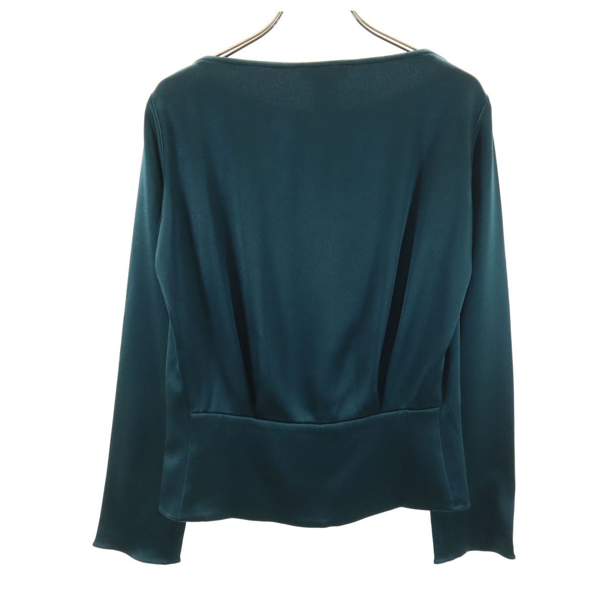 CELINE Long Sleeve Boat Neck T-Shirt Dark Green Size 36