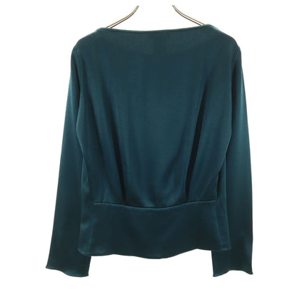 CELINE Long Sleeve Boat Neck T-Shirt Dark Green Size 36