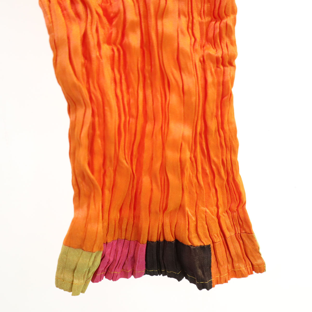 ISSEY MIYAKE Orange Long Sleeve Pleated Top