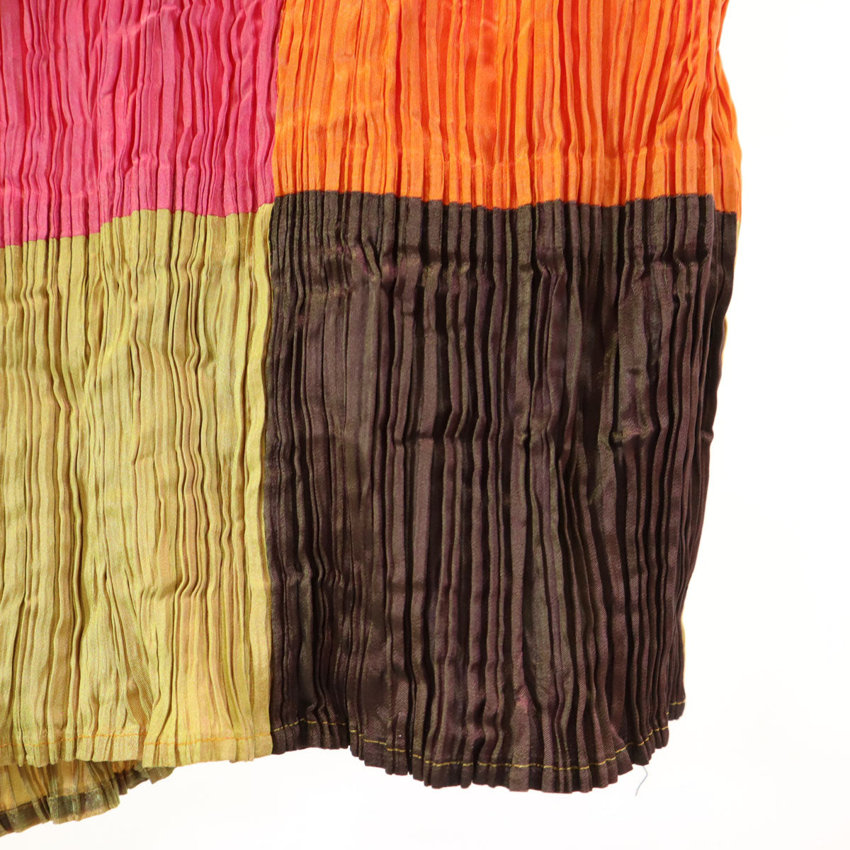 ISSEY MIYAKE Orange Long Sleeve Pleated Top
