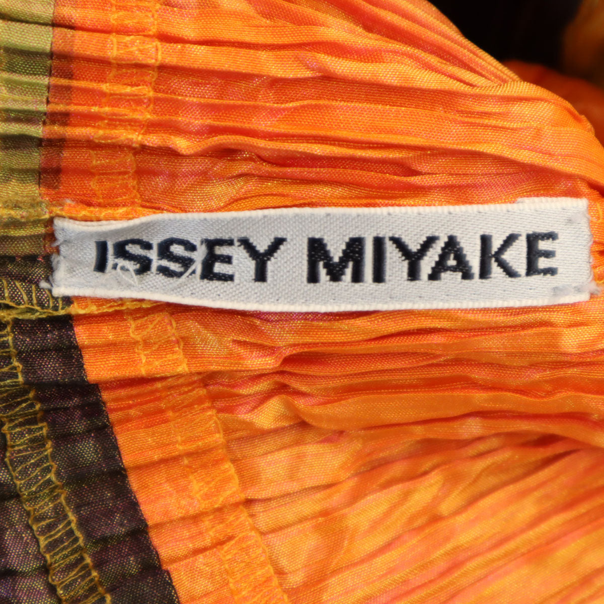 ISSEY MIYAKE Orange Long Sleeve Pleated Top