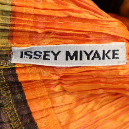 ISSEY MIYAKE Orange Long Sleeve Pleated Top