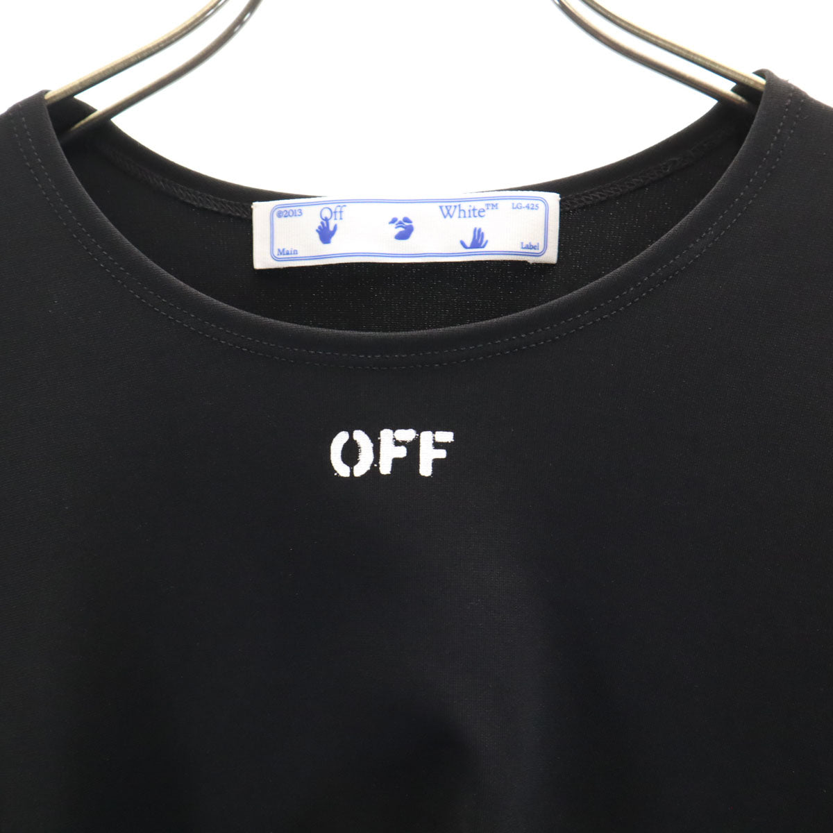 OFF-WHITE Italian Jersey Nail Wrap Top Black Size 38