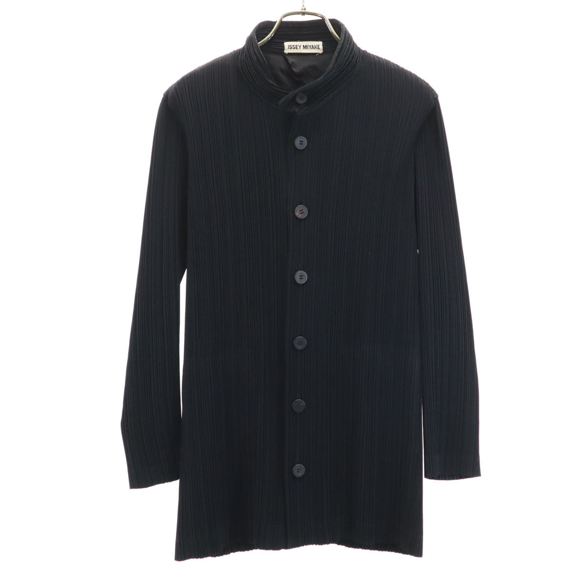 ISSEY MIYAKE 90s Vintage Pleated Stand Jacket Black Size M