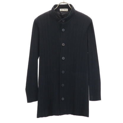 ISSEY MIYAKE 90s Vintage Pleated Stand Jacket Black Size M