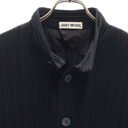 ISSEY MIYAKE 90s Vintage Pleated Stand Jacket Black Size M