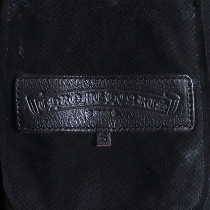CHROME HEARTS Leather Cross Ball Button-Up Black Size S