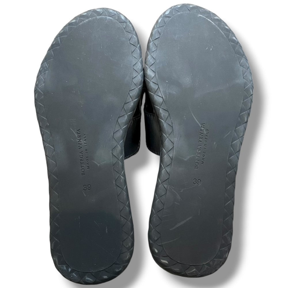 BOTTEGA VENETA Black Leather Sandals Black Size 39