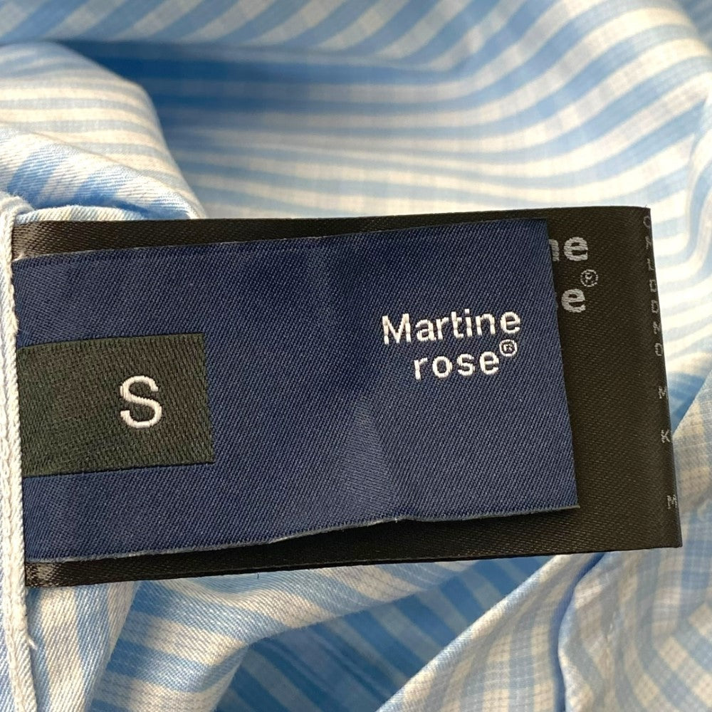 MARTINE ROSE 22SS Tuck Neck S/S Shirt Light Blue Size S