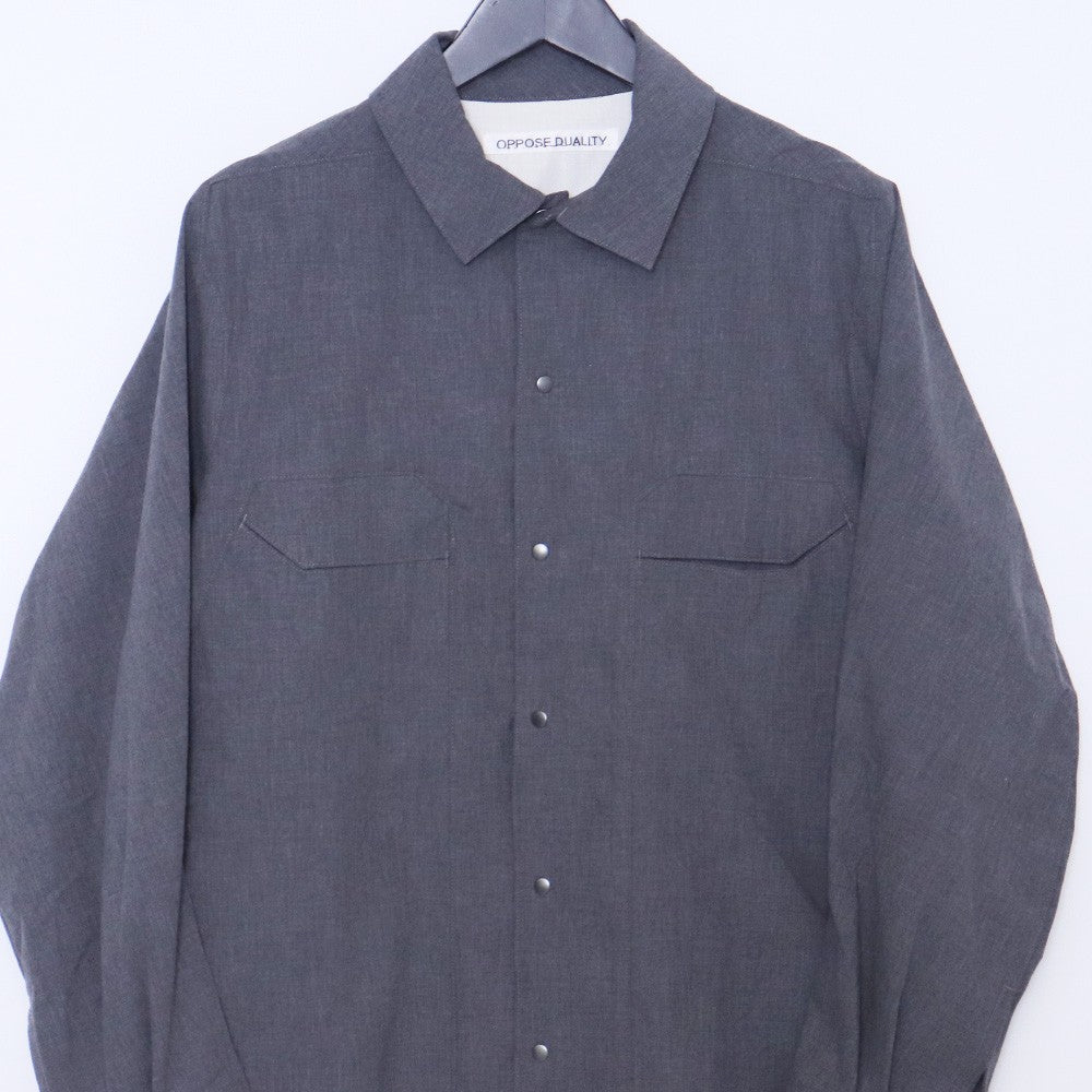 OPPOSE DUALITY 25SS Gray Panel Long Sleeve Shirt Size 44