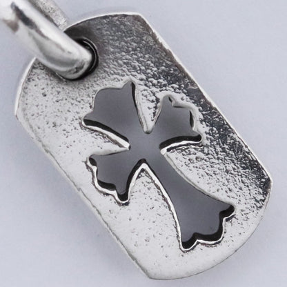 CHROME HEARTS Tiny Cutout Cross Dog Tag Silver Size F