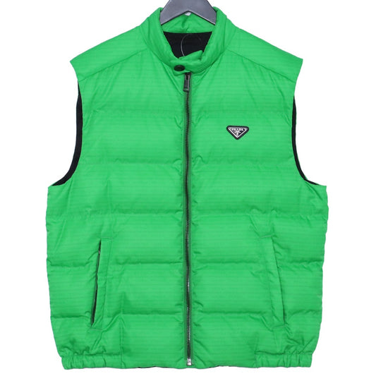 PRADA Re-Nylon Padded Logo Down Vest Green Size 52