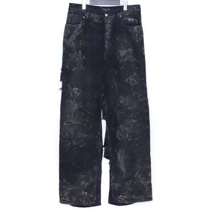 Balenciaga 23SS Super Destroyed Baggy Jeans Black Size S