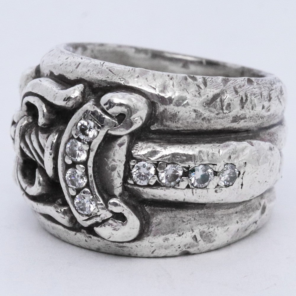 CHROME HEARTS Dagger Pave Diamond Ring Silver Size ONE SIZE