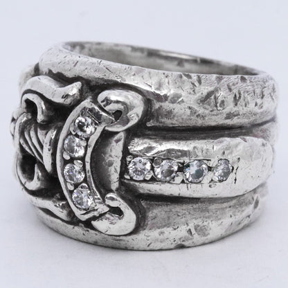 CHROME HEARTS Dagger Pave Diamond Ring Silver Size ONE SIZE