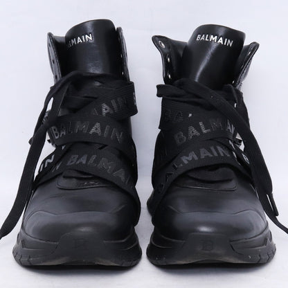 BALMAIN B-Troop Leather High-Top Sneakers Black Size EU 42
