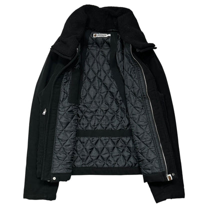 Bape A BATHING APE Shearling Collar Flight Jacket Size L