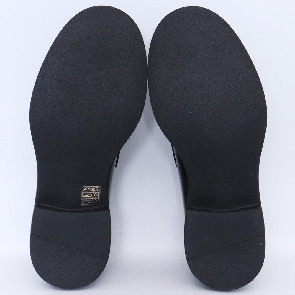 Prada Chocolate Brushed Leather Loafers Black Triangle Logo