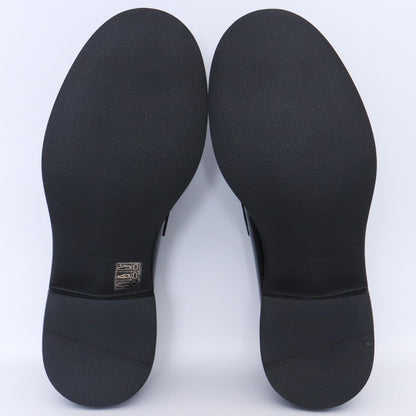 Prada Chocolate Brushed Leather Loafers Black Triangle Logo