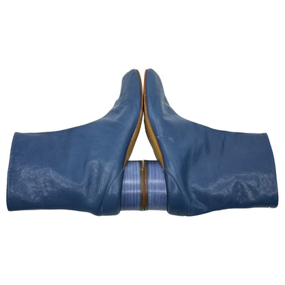 MAISON MARGIELA Tabi Leather Short Boots Blue Size 36