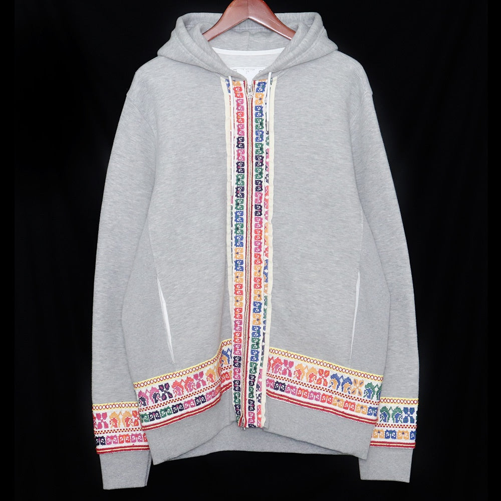 Sacai 19AW Tyrolean Embroidery Hoodie Gray Size 2