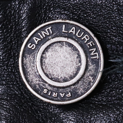 SAINT LAURENT Lamb Leather Skinny Pants Black Size 46