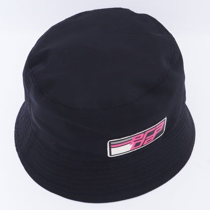 PRADA Racing Logo Nylon Bucket Hat Black Size L