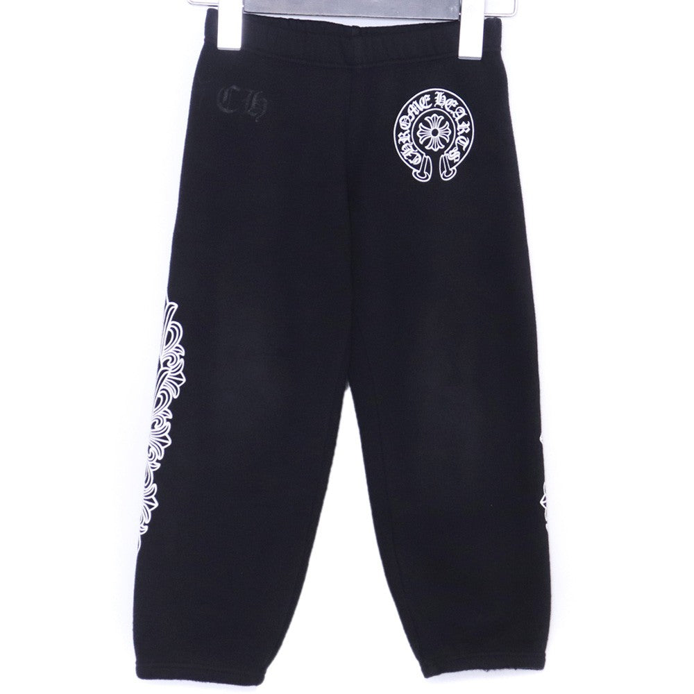 CHROME HEARTS Kids Floral Horseshoe Hoodie Set Black Size 8Y