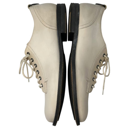 McQ Old 6-Hole Plain-Toe Leather Shoes Ivory Size EU 42