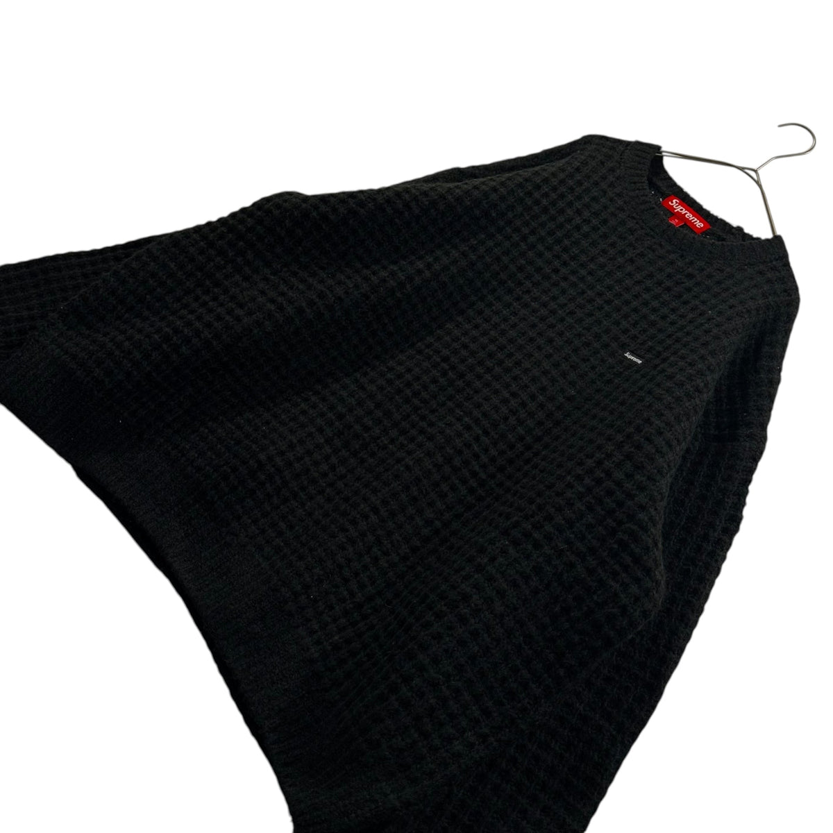 SUPREME 25AW Small Box Logo Waffle Sweater Black Size XL