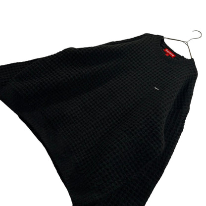 SUPREME 25AW Small Box Logo Waffle Sweater Black Size XL