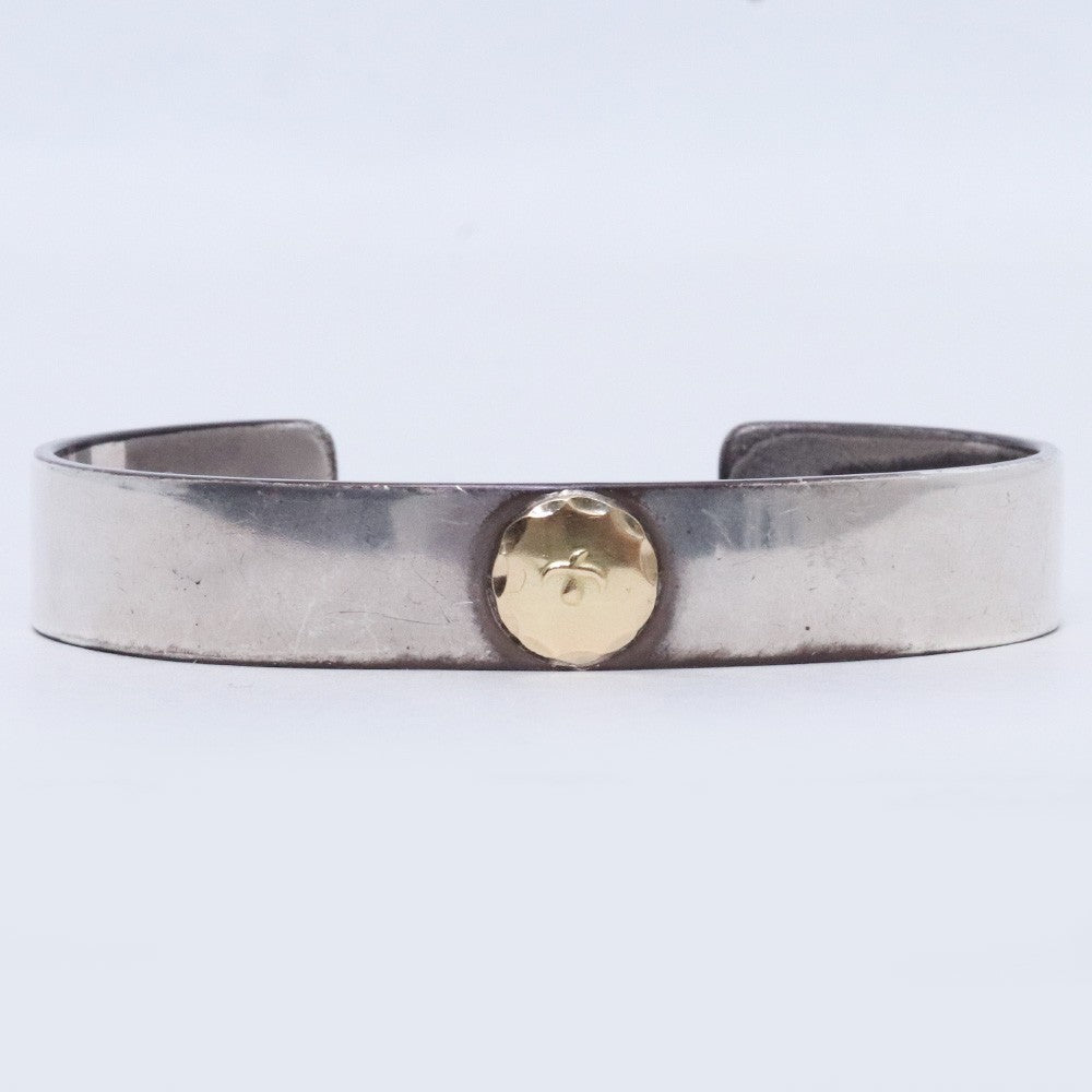 GORO'S Flat Gold Eagle Bracelet Silver Gold Size L