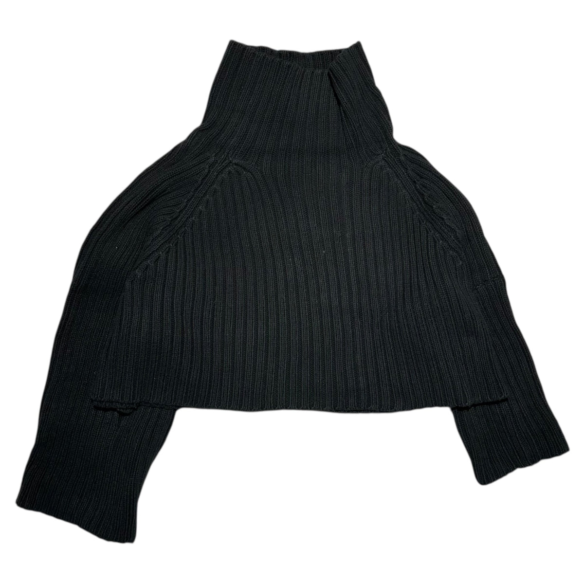 Y's Short Thick Ribbed Cotton Turtleneck Sweater Size 3