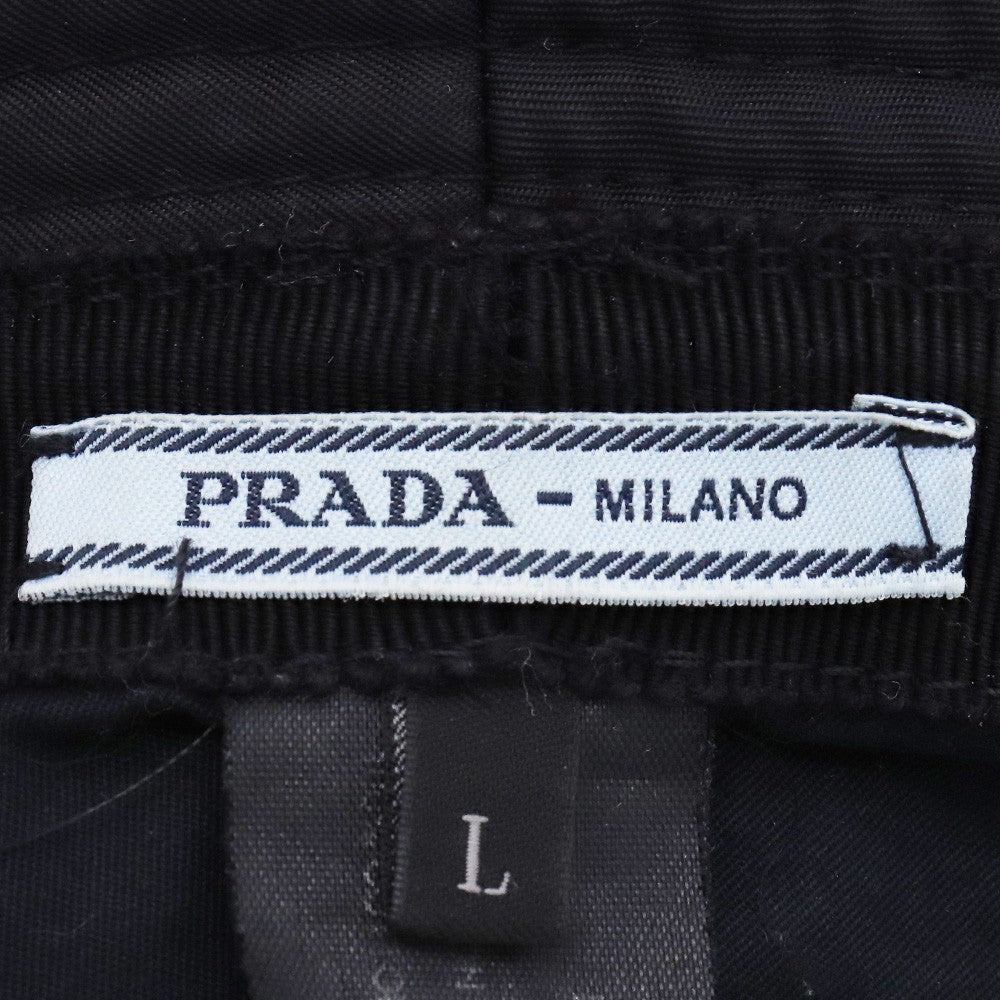 PRADA Racing Logo Nylon Bucket Hat Black Size L