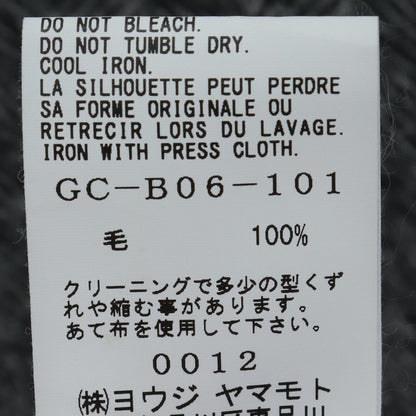 GROUND Y Herringbone Collar Rib Long Coat Gray Size 3