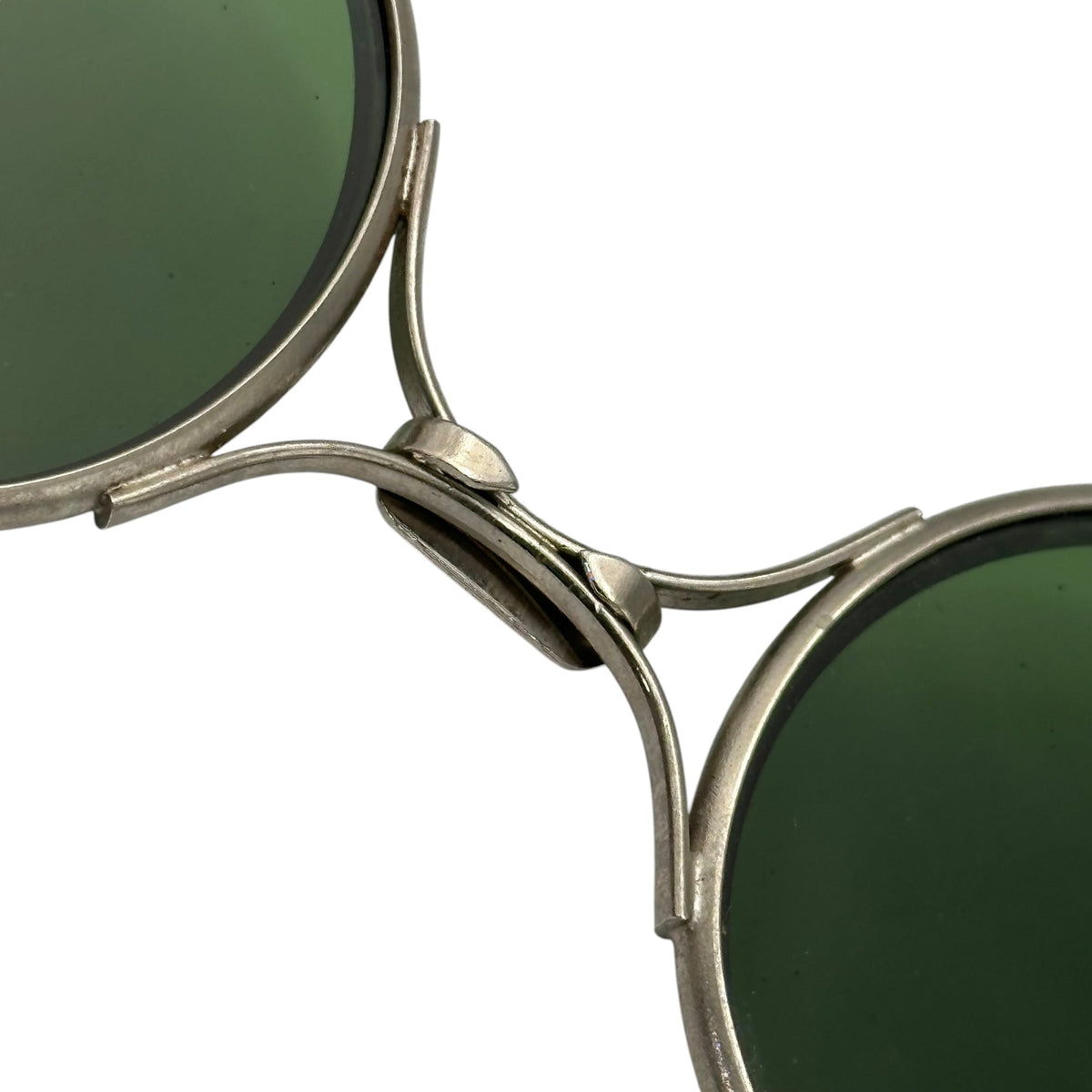 antique 1920s X-Bridge Metal Frame Sunglasses Silver